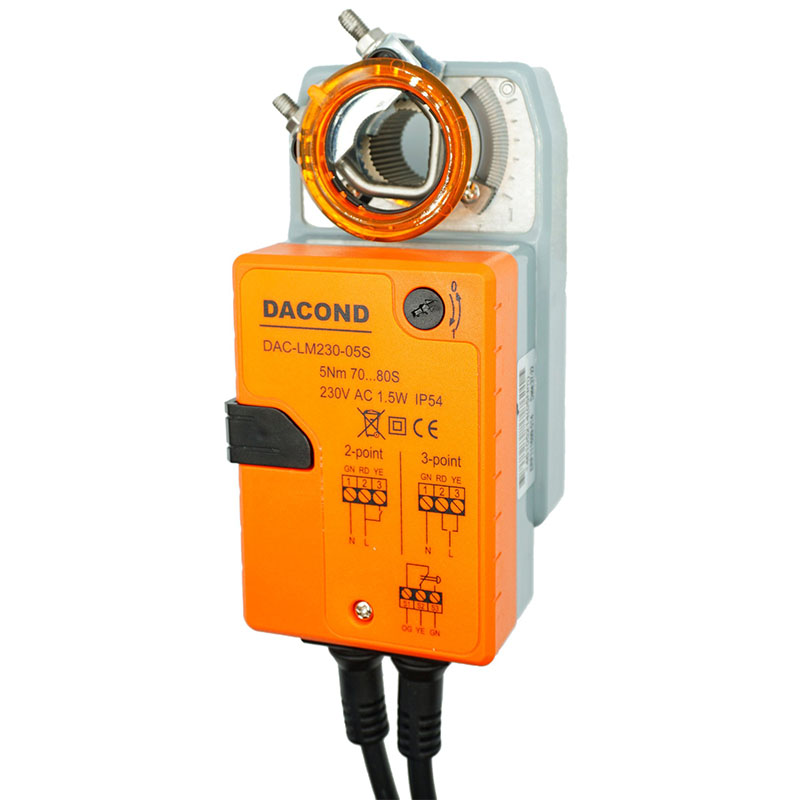 Электропривод DACOND DAC-LM24-10SM (10 Н·м, 24 В, 0–10 В, без пружины)